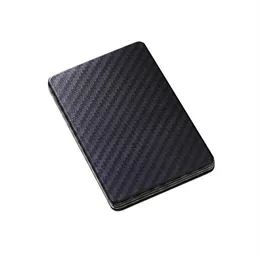 새로운 줄무늬 검은 색 모방 탄소 섬유 마그네틱 카드 커버 카본 섬유 스타일 지갑 카드 패키지 내구성 카드 지갑 246x