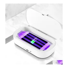 UV -lampor UV Desinfection Box Sterilizer Wireless Fast Charger Mobiltelefon Laddningsmask Sterilisering Android IOS Drop Delivery Li Dhexl