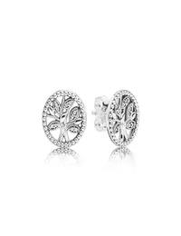 2019 Life Stud Earrings Retail Box Fashion 925 Sterling Silver CZ Diamond Earring Women Girls Gifte Jewelry3262113