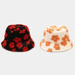 Kobiet kubełko jesień i zimowy ciepły kwiat Pluszowy moda Panama swobodne czapki dla kobiet rybak Panamas
