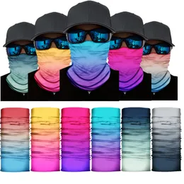 Novo gradiente de colorido sólido gradiente ao ar livre máscara em branco de pilotagem lenços de poliéster sem costura