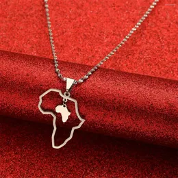 Collane con ciondolo Mappa africana Collana Gioielli Oro Argento Colore Africa Ornamenti tradizionali