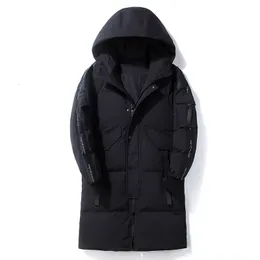 Mäns västar Winter Down Jacket koreansk version medium och lång varm tjock smal passform vit anka parka vindtät 221130