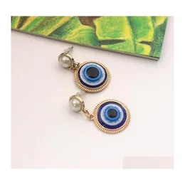 Baumeln Kronleuchter Modeschmuck Baumeln Türkisches Symbol Evil Eye Ohrringe Acryl Blaue Augen Ohrring Drop Lieferung Dhu8B