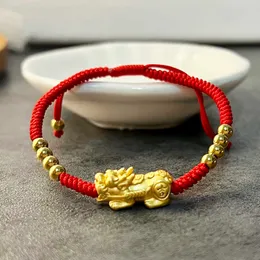 Bracelet Chain Gold Pixiu Wedding Gifts Luxury 925 Sterling Silver Fine Jewelry Handmade Red Thread Statement s