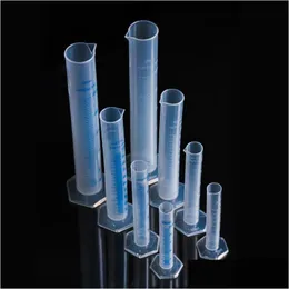 LAB -leveranser Plastmätningscylinder Graduerad uppsättning 10/25/50/100ml Cup Chemistry Laboratory Tools 227 G2 Drop Delivery Office Scho Dhzjy