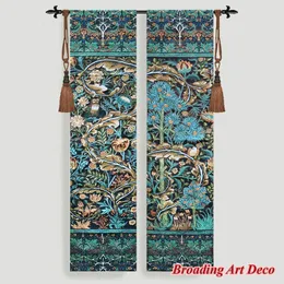 Tapisserier i Blue Wood Tapestry Wall hängande William Morris Jacquard Woven Gobelin Art Home Decoration Polyester 221201