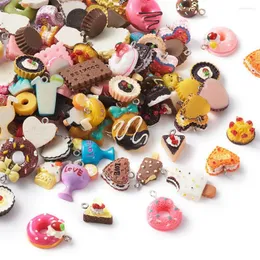 Pendant Necklaces Lovely Resin Pendants Imitation Food Donut Cake IceCream Cookies Charm DIY Decor Fit Necklace Earrings Keychain Charms