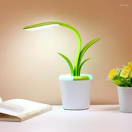 Bordslampor Multifunktionell läsning Lampan Lamp Bädd vid LED NATT LJUS Touch USB RECHAREBLEABLE Dimble Colorful Deco Flower Office Study