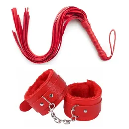 Bondage BDSM Manette in pelle Whip Slave Kit Giocattoli sexy Maschera per gli occhi Masquerade Cosplay Misterioso Blindfold Coppie Giochi per adulti 221130