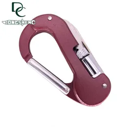 Fall Protection Outdoor D-type mountaineering buckle multi-functional folding safety buckle portable knife LED light