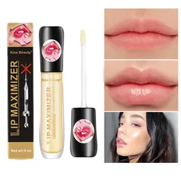 Kollagen Instant Volumising Lip Gloss Plumper Serum fuktgivande l￤ppolja Reparation Minska l￤pparna Fina linjer Makeup L￤ppstift