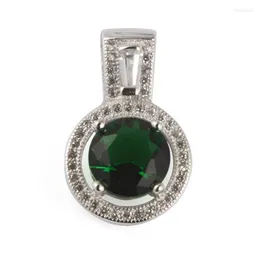 ペンダントネックレスShunxunze Christmas Wedding Pendants for Women Jewelry Accessories Drop Peridot Cubic Zirconia Rhodium Plated R3191D