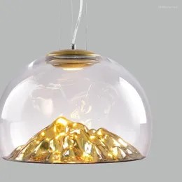 Lâmpadas pendentes Modern Mountain Design Glass Chandelier Lamparas de Techo Colgante Moderna Gold/Lâmpada de Lâmpada de Prateado