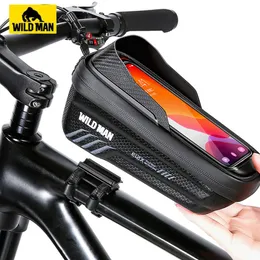 Paniers Bags Wild Man Bike 2L Frame Frente Tubo Ciclismo Bicicleta Treno de Telefone Impermeável Capa 74 polegadas Acessórios de tela de toque 221201