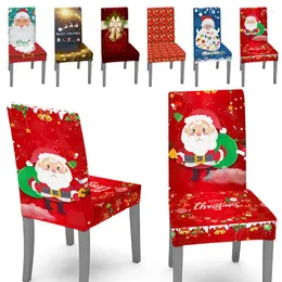كرسي أغطية 1pc عيد الميلاد تغطية الديكور مرنة قطعة واحدة منزلية عشاء عشاء ديكور سنة لوازم الحفلة