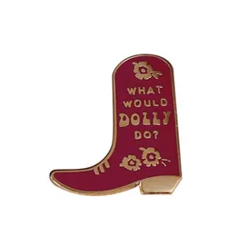 Pins Brooches Dolly Parton Cowboy Boot Enamel Pin I Will Always Love You Jolene Coat Of Many Colors Western Cowgirl Country Music Br Dhbac