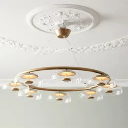 Lampadari Lampadario Biossi Lampadario moderno di design di lusso in vetro Soggiorno Lampadari rotondi Cucina Led Illuminazione interna per la casa