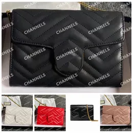 Marmont Matelasse Mini torba z łańcuszkiem Desinger torebka portfele skórzany mały portfel damski luksusowy mały portfel czarny