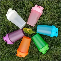 Water Bottles Milkshake Water Bottles Drinkware Kitchen Dining Bar 400Ml Whey Protein Powder Mixing Bottle Sports Fitness Shaker 6 C Dhyrz