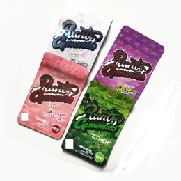 Pink White Ether Runtz Gummies Mylar Bag 500mg Childproof Edibles Zipper Packaging Pouch Retail stand up Packaging Bags