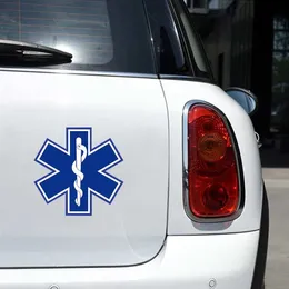 Car Modified Metal Sticker Star Of Life Blue Emergency Ambulance Badge Car Side Fender Trunk Decoration Accessories