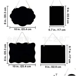 블랙 보드 구름 모양 매달려 나무 검은 색 보드 더블 사이드 삭제 가능한 칠판 워드 패드 DIY MES Black Board Office School Supplie Dhwyn