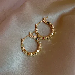 Round Circle Hoop Earrings For Women Stainless Steel Golden Statement Metal Earring Trend Party Jewelry Couple Gift brinco