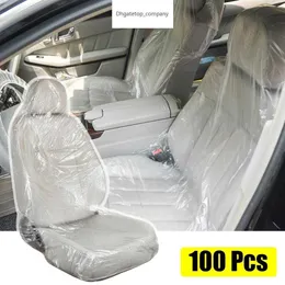 100/200 st universal engångs transparent anti-dammbilstolskydd täcker plastverkstad garage interiörer tillbehör