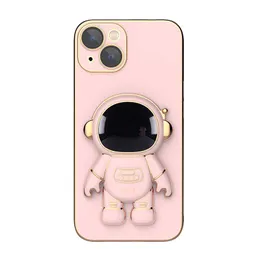 Cartoon 3D Cell Phone Case Stand Astronauta Stand Abple Mobile Phone Holder Odporna okładka wstrząsowa dla iPhone'a 14 13 Pro Max Plus 12 11 Precision Pole Non-Yellowing Box