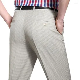 Erkekler Suits Icpans Suit Pantolon Erkekler Uzunluk Klasik Yaz Gri Elbise Pantolon Ofis İşi ​​Erkek Büyük Boy 42 40