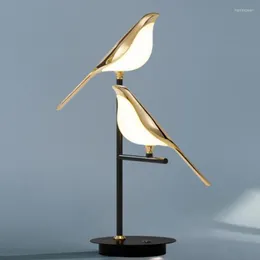 Zemin lambaları LED masa lambası postmodern elektro -örtü Altın Kuş Bahçesi Okuma Yatak Odası Çalışma Oturma Odası