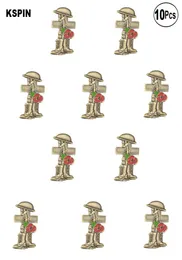 Botas de papoula 3D Brilh￣o de lapela Broche Pins Badges012345678162992