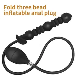 2023 Sex Toy Massager Expansion 18-52cm Super Long Inflatable Anal Plug Folding Inflate Buttplug Huge Dildo Pump Bdsm Fist Strap on Pull Bead Toys Best quality