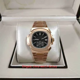 BP MAKER MENS MENS Titta på Super Quality 40,5mm Nautilus 5980 18K Rose Gold Chronograph Watches Cal.7750 CH 28-520 C Rörelse Mekaniska automatiska armbandsur