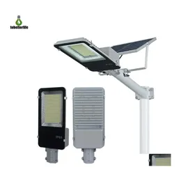 Solar Street Light 100W 150W 200W 300W Lamba Taşıma Işığı Spot Işık Dış Mekan Suya Dönem Lambalar Uzaktan Kumanda Deli Delik DHPJW