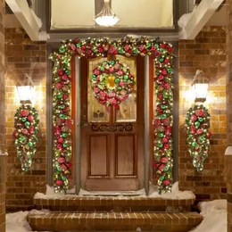 Flores decorativas 2pcs 40 cm árvore de natal pendurada de cabeça para baixo decoração de porta em casa festas de casamento janela de deco craft#ru