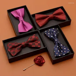 Bow Ties Fashion عالي الجودة Bowknot رجال الفراشة التعادل الزفاف العريس حفلة Bowtie Cravat مع صندوق الهدايا