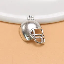 200pcs/lot Alloy Soccor Football Helmet Charms Antique Silver Charms Necklace Jewelry Makeing Findings 15x20mm用のペンダント