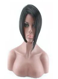 Woodfestival Short Straight Wig Synthetic Black Cosplay Bob Wigs Heat Resistant Hair for Black Women Bangs2624292