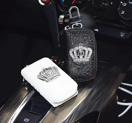 Crown Car Key Holder Storage Case Crystal Diamond Keychains sleutelbedekking externe sleuteltas met Crown Interior Accessoires3511815