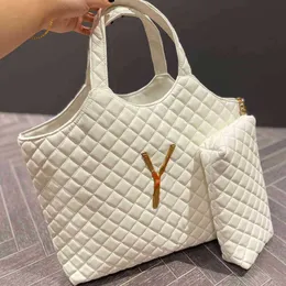 Designer sacos diamante bolsa mulheres grande sacola de couro simples e generoso ombro mensageiro saco de compras com carteira 220804 230731