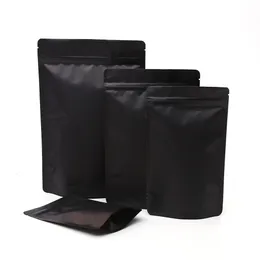 Gift Wrap Various Sizes Matte White Black Stand Up Pouches Aluminum Foil Zip Lock Plastic Bags Doypack Coffee Tea Packaging Bag 50pcs 221202