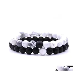 P￤rlstav avst￥nd armband f￶r ￤lskare 2st/set Alla hj￤rtans smycken yin yang sten p￤rlor v￤n par armband sl￤pp leverans dhlnu