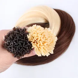 1g 200g Packung I/U/Flat Tip in Haarverlängerung Vorgebundenes Fusion Glattes Haar 200 Stränge Keratin Stick Indisches Echthaar