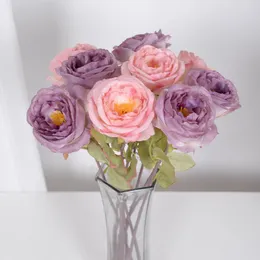 Dekorativa blommor 50 cm singel rosen Artificial Flower Coke Border Silk Tyg Hem Bröllopsdekoration Arrangemang Valentins dag gåva