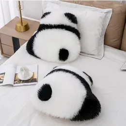 Almohada Cute Panda Pillows 52x56cm Fur S para sala de estar Sofá cama decorativo Negro Forma blanca