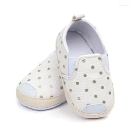 First Walkers Baby Shoes Autumn/Spring Born Boys Girls Pu Leather Prewalkers Toddler Cute Dot Anti Slip Soft Walker
