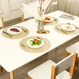 Masa Paspasları 4/6pcs İçi Boş PVC Bronzing Placemat Akşam Yemeği Mat Masaları Sofra Takımları Dekorasyon Mutfak Aksesuarları