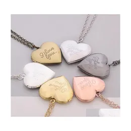 Anhänger Halsketten Modeschmuck Damen I Love You Öffnendes Medaillon Herz P O Box Anhänger Halskette Pullover Halsketten Drop Lieferung Pe Dhtuf